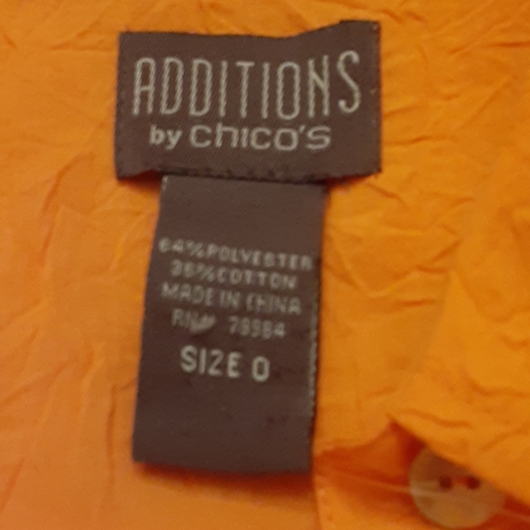 NWT Additions by Chico's orange button down shirt - Picture 8 of 10